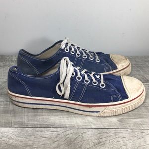 Vintage Trax Men’s Low Top Blue Canvas Shoes Sneakers Kicks Trainers Size 12